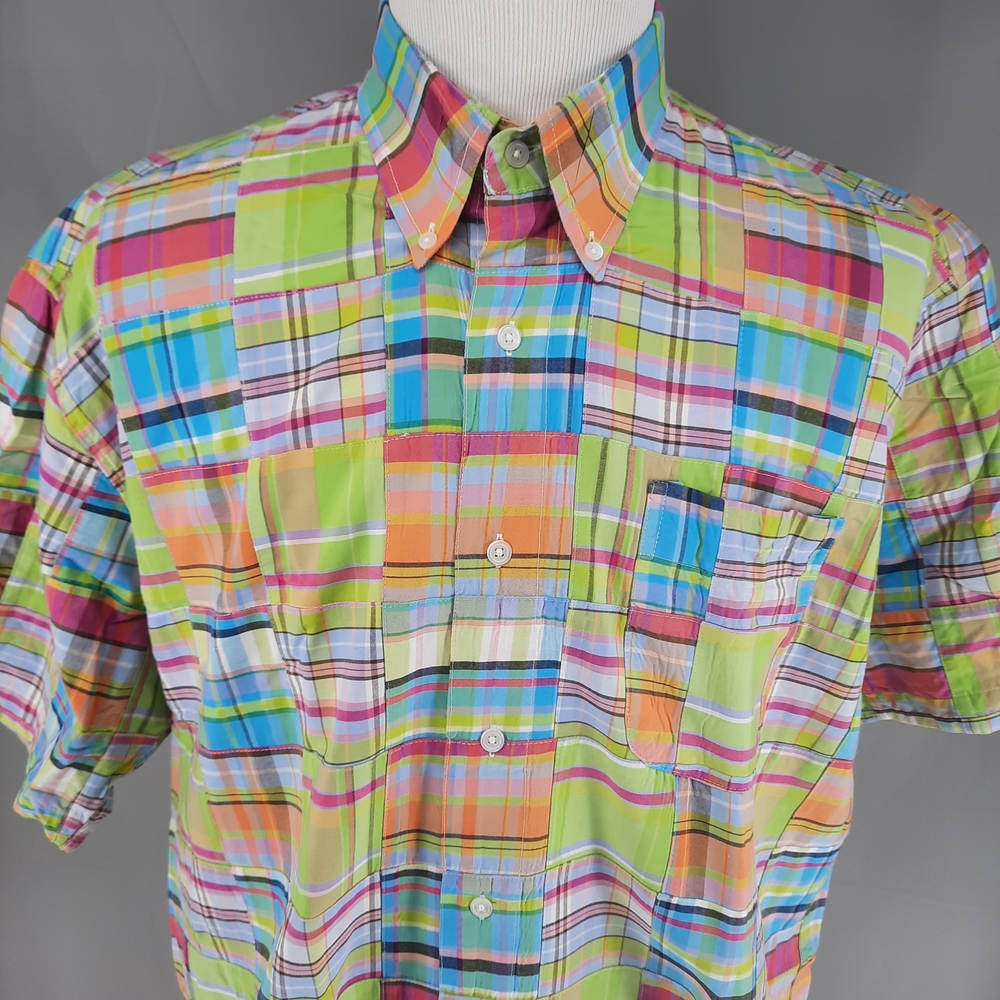 Clearwater Outfitters Patchwork Camp Shirt Men's Size XL Resort Collection